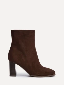 Linzi Approach Round Toe Block Heeled Ankle Boots Brown Best