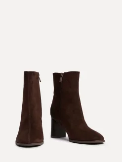Linzi Approach Round Toe Block Heeled Ankle Boots Brown Best