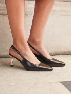 Linzi Avani Stiletto Court Heels Brown New