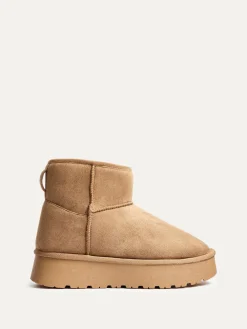 Linzi Cammie Platform Ankle Boots With Inside Zip Brown Clearance