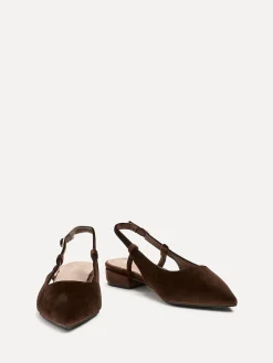 Linzi Clasica Low Heeled Slingback Courts Brown