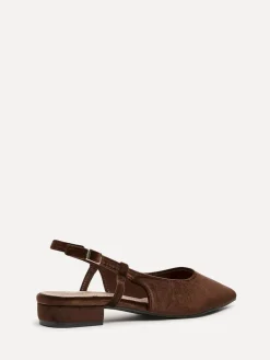 Linzi Clasica Low Heeled Slingback Courts Brown