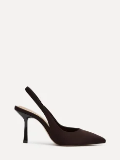 Linzi Dash Slingback Court Heels Brown Dark Hot
