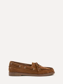 Linzi Frame Slip-On Loafers With Ruched Front Detailing Brown Sale