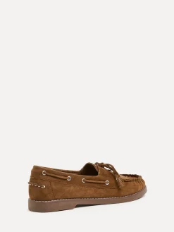 Linzi Frame Slip-On Loafers With Ruched Front Detailing Brown Sale