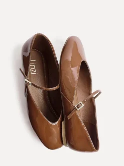 Linzi Hush Square Toe Mary Jane Shoes Brown New