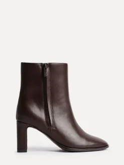 Linzi Jonas Block Heel Ankle Boots Brown