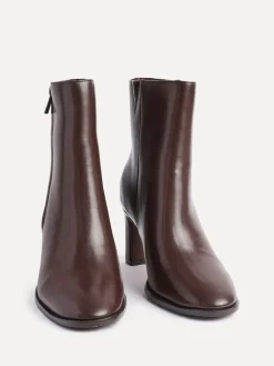 Linzi Jonas Block Heel Ankle Boots Brown