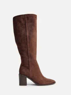 Linzi Levine Block Heeled High Leg Boots Brown