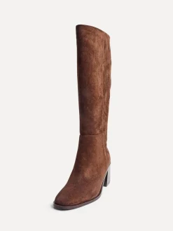 Linzi Levine Block Heeled High Leg Boots Brown