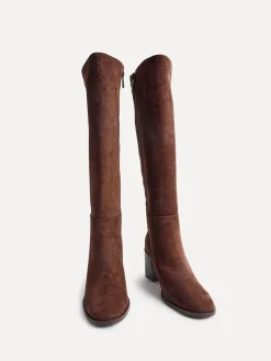 Linzi Levine Block Heeled High Leg Boots Brown
