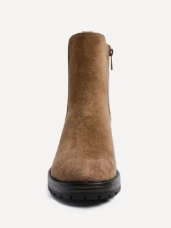 Linzi Path Block Heel Chelsea Boots Brown Best