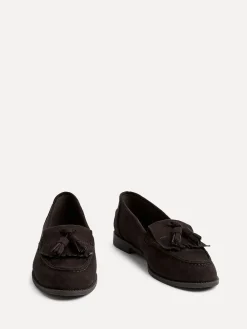 Linzi Rosemary Classic Slip-On Loafers With Tassel Detail Brown Clearance
