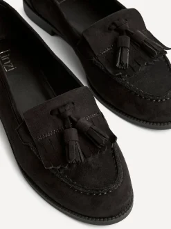 Linzi Rosemary Classic Slip-On Loafers With Tassel Detail Brown Clearance