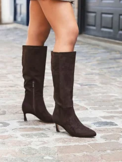 Linzi Rush Pointed Toe High Leg Stiletto Boots Brown Online