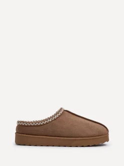 Linzi Tana Faux Suede Slip-On Slippers Brown Discount