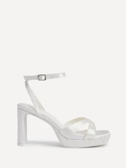 Linzi Cream Bridal Romantica Platform Heeled Sandals with Embellishments Outlet
