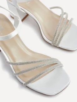 Linzi Cream Bridal Wide Fit Mariah Open Back Heels With Diamante Triple Front Online