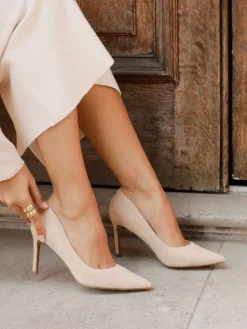 Linzi Cream Overjoyed Stiletto Pointed Court Heels Best