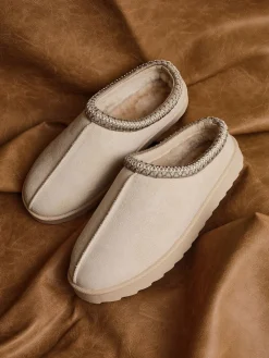 Linzi Tana Faux Suede Slip-On Slippers Cream Online