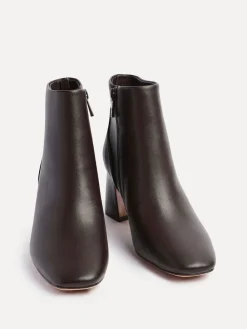 Linzi Dark Brown Cove Comfort Block Heeled Ankle Boot