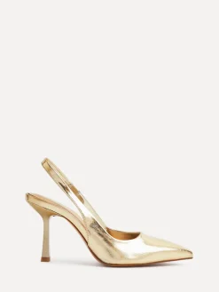 Linzi Dash Slingback Court Heels Gold