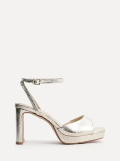 Linzi Diva Platform Block Heels Gold Discount