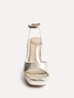 Linzi Diva Platform Block Heels Gold Discount