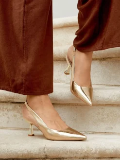 Linzi Gold Presley Stiletto Pointed Court Heels