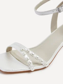 Linzi Ivory Bridal Adelaide Pearl Embellished Block Heels Hot