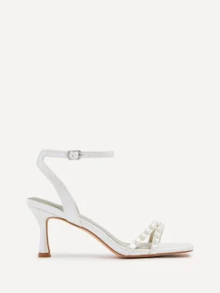 Linzi Ivory Bridal Adelaide Pearl Embellished Block Heels Hot