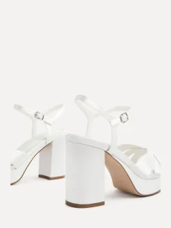 Linzi Ivory Bridal Keliah Platform Cross-Over Strap Block Heeled Sandals Best