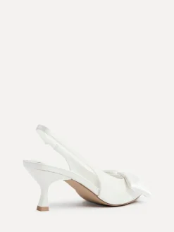 Linzi Ivory Bridal Merlot Satin Slingback Court Heels With Bow Detail Online
