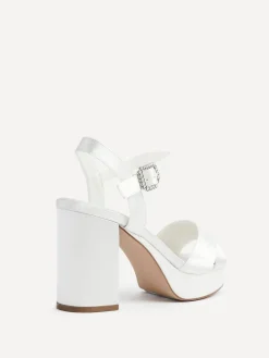 Linzi Ivory Bridal Perola Cross-Over Strappy Platform Sandals Clearance