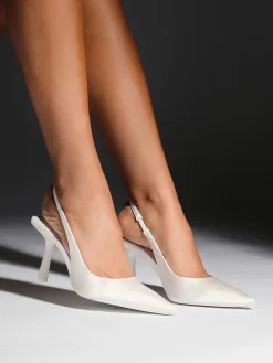 Linzi Ivory Matched Bridal Sling Back Court Heels