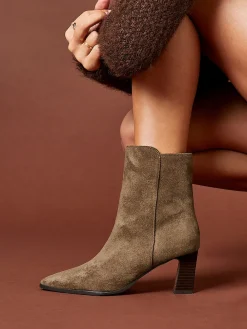 Linzi Thorn Stacked Block Heel Ankle Boots Natural Hot