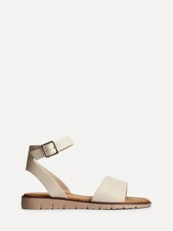 Linzi Wide Fit Denia Flat Sandals Natural Best