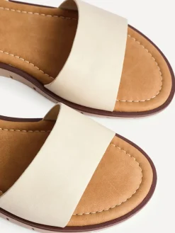 Linzi Wide Fit Denia Flat Sandals Natural Best