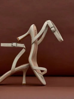 Linzi Nude Elevate Low Stiletto Heeled Sandals