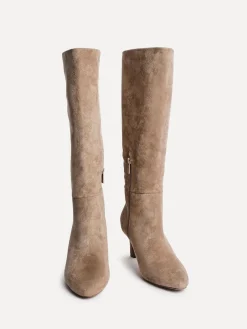 Linzi Rush Pointed Toe High Leg Stiletto Boots Nude Clearance