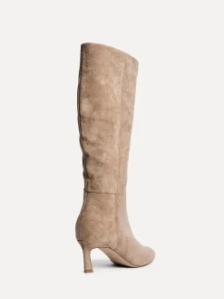 Linzi Rush Pointed Toe High Leg Stiletto Boots Nude Clearance