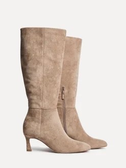 Linzi Rush Pointed Toe High Leg Stiletto Boots Nude Clearance