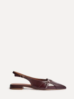 Linzi Prague Pointed Toe Ballet Flats With Buckle Detail Red Best