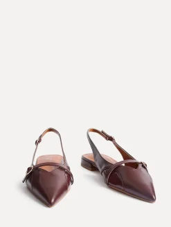 Linzi Prague Pointed Toe Ballet Flats With Buckle Detail Red Best