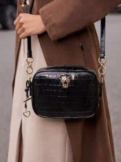 Lipsy Boxy Cross-Body Bag Black New