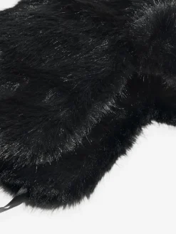 Lipsy Faux Fur Trapper Hat with Poms Black Online