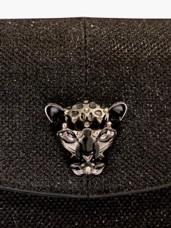 Lipsy Black Glitter Small Chain Shoulder Bag Outlet