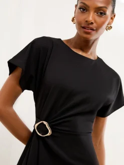 Lipsy Hardware Detail Mini Skater Dress Black