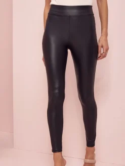 Lipsy Black High Waist Leather Look Leggings Online