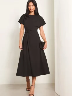 Lipsy Knot Side Midi Dress Black Best